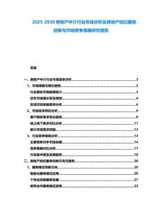 2025-2030房地产中介行业市场分析及房地产经纪服务创新与市场竞争策略研究报告