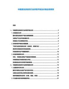 中國漂洗添加劑行業(yè)供需平衡及價格走勢預測