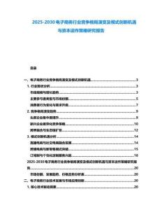 2025-2030電子商務行業競爭格局演變及模式創新機遇與資本運作策略研究報告