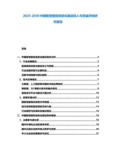 2025-2030中國智慧醫院信息化建設投入與效益評估研究報告