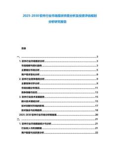 2025-2030軟件行業市場現狀供需分析及投資評估規劃分析研究報告