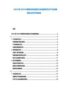 2025至2030中国移动电源组行业发展研究与产业战略规划分析评估报告