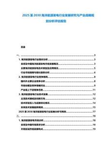 2025至2030海洋能源发电行业发展研究与产业战略规划分析评估报告