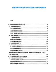 中國(guó)漂洗添加劑行業(yè)標(biāo)桿企業(yè)競(jìng)爭(zhēng)力分析與戰(zhàn)略借鑒