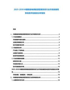 2025-2030中國智能電網(wǎng)能源管理系統(tǒng)行業(yè)市場發(fā)展競爭投資評估規(guī)劃分析報告