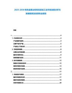 2025-2030有色金属冶炼和压延加工业市场深度分析与发展前景及投资机会报告