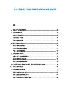 2025氫能源產業鏈布局現狀與關鍵技術突破方向報告