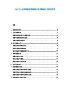2025-2030智囊團工程建設投資規(guī)劃分析研究報告