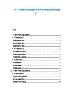 2025中國電子商務行業市場現狀與未來發展趨勢研究報告