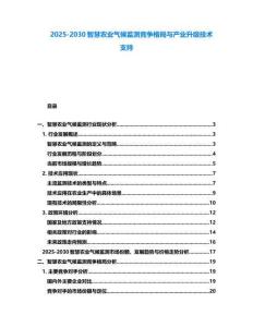 2025-2030智慧農業氣候監測競爭格局與產業升級技術支持