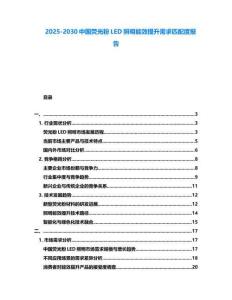 2025-2030中國熒光粉LED照明能效提升需求匹配度報告