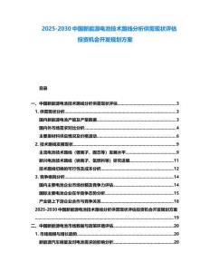 2025-2030中国新能源电池技术路线分析供需现状评估投资机会开发规划方案