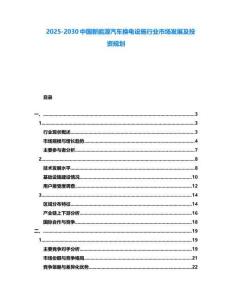 2025-2030中国新能源汽车换电设施行业市场发展及投资规划