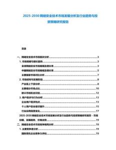 2025-2030网络安全技术市场发展分析及行业趋势与投资策略研究报告