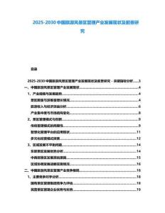 2025-2030中国旅游风景区管理产业发展现状及前景研究
