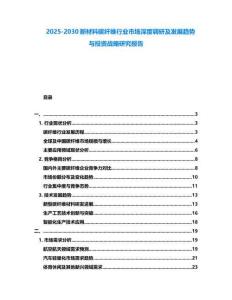 2025-2030新材料碳纤维行业市场深度调研及发展趋势与投资战略研究报告