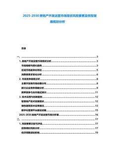 2025-2030房地產(chǎn)開(kāi)發(fā)運(yùn)營(yíng)市場(chǎng)現(xiàn)狀風(fēng)險(xiǎn)要素及轉(zhuǎn)型發(fā)展規(guī)劃分析