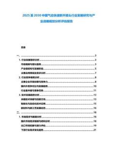 2025至2030中國氣動快速斷開接頭行業發展研究與產業戰略規劃分析評估報告
