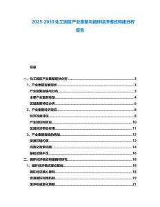2025-2030化工园区产业集聚与循环经济模式构建分析报告