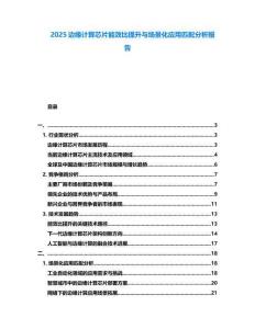 2025邊緣計(jì)算芯片能效比提升與場景化應(yīng)用匹配分析報(bào)告