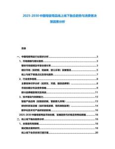 2025-2030中國母嬰用品線上線下融合趨勢與消費者決策因素分析