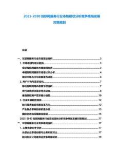 2025-2030互聯網服務行業市場現狀分析競爭格局發展對策規劃