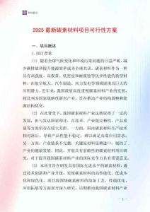 2025最新碳素材料項目可行性方案