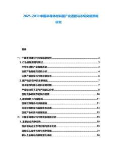 2025-2030中國半導體材料國產(chǎn)化進程與市場突破策略研究