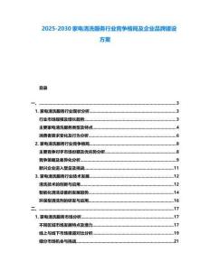 2025-2030家電清洗服務行業競爭格局及企業品牌建設方案
