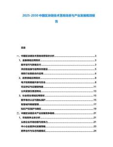2025-2030中國區塊鏈技術落地場景與產業發展瓶頸報告