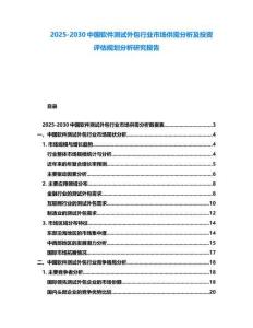 2025-2030中國軟件測試外包行業市場供需分析及投資評估規劃分析研究報告