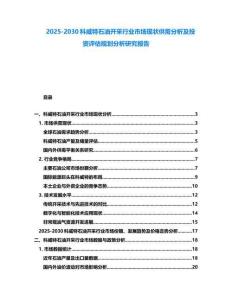 2025-2030科威特石油開采行業市場現狀供需分析及投資評估規劃分析研究報告