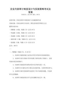 企業內部審計制度設計與實施策略考試及答案