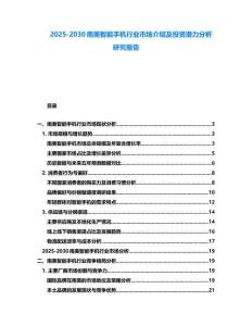 2025-2030南美智能手機行業市場介紹及投資潛力分析研究報告