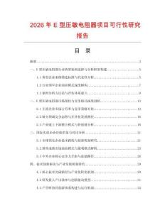 2026年E型壓敏電阻器項目可行性研究報告