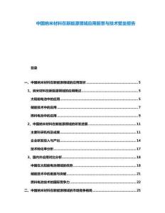 中國納米材料在新能源領(lǐng)域應(yīng)用前景與技術(shù)壁壘報(bào)告