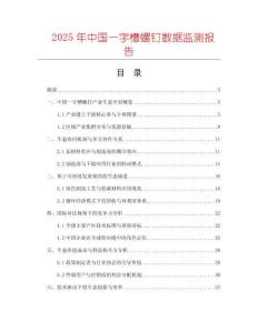 2025年中國(guó)一字槽螺釘數(shù)據(jù)監(jiān)測(cè)報(bào)告