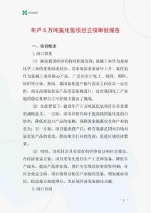 年產5萬噸氯化氫項目立項審批報告