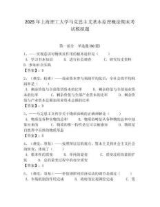 2025年上海理工大學馬克思主義基本原理概論期末考試模擬題附答案解析（奪冠）