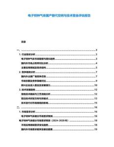電子特種氣體國產(chǎn)替代空間與技術(shù)壁壘評(píng)估報(bào)告