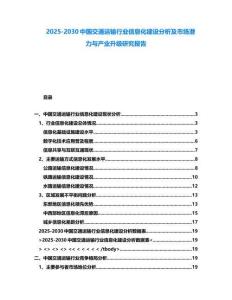2025-2030中國交通運輸行業信息化建設分析及市場潛力與產業升級研究報告