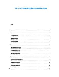 2025-2030高新科技政策對企業(yè)研發(fā)投入影響