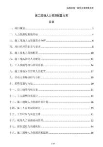施工現(xiàn)場人力資源配置方案