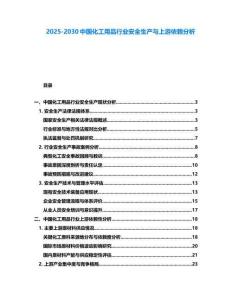 2025-2030中國化工用品行業安全生產與上游依賴分析