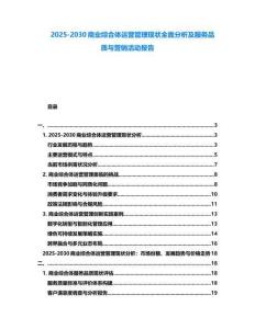 2025-2030商業綜合體運營管理現狀全面分析及服務品質與營銷活動報告