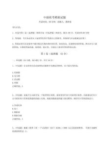 中級軟考模擬試題及完整答案詳解（典優）