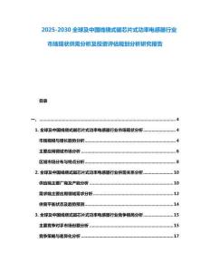 2025-2030全球及中國線繞式磁芯片式功率電感器行業市場現狀供需分析及投資評估規劃分析研究報告