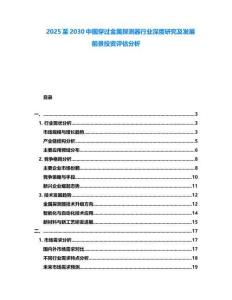 2025至2030中國穿過金屬探測器行業深度研究及發展前景投資評估分析
