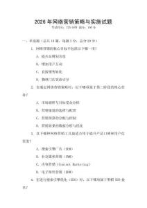 2026年網絡營銷策略與實施試題