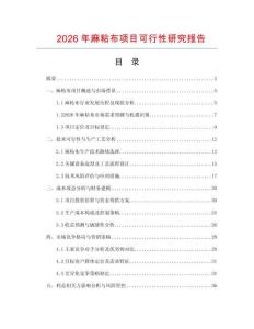 2026年麻粘布項目可行性研究報告